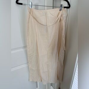 J. Crew Cream Skirt with Tie Accent